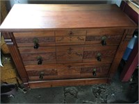 Three drawer ornate dresser w/fancy drawer pulls