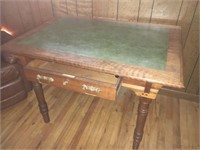 Antique leather inlaid library table, Nice