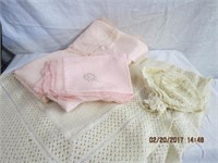 Wool baby blanket, silk blanket with matching