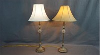 2 Modern 24" Candlestick Style Table Lamps