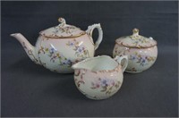 c.1890's Bodley China Tea Pot Creamer & Sugar Set