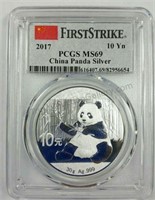 2017 China Panda MS-69 1oz 999 Silver 10Y Coin