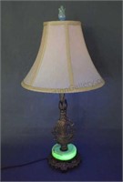 Art Deco Houze Vaseline Glass Nautical Table Lamp