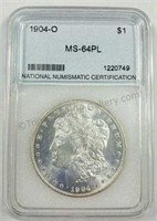 1904-O Morgan MS-64 PL Silver $1 Dollar Coin