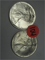 C104) 1993, 1994 Walking Liberty Silver Dollars;