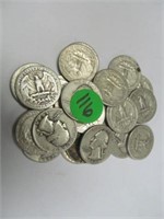 C116) Lot of 25 Washington Silver Quarters;