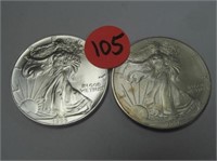 C105) 1995, 1996 Walking Liberty Silver Dollars;