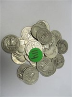 C114) Lot of 25 Washington Silver Quarters;