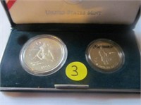 C3) 1995 Commemorative Silver Dollar and Silver H;