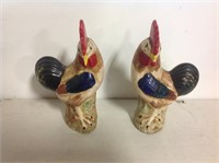 PAIR ROOSTER STATUES