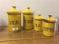 4 Canister Set (Yellow) Complete with Lids
