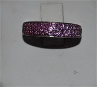 .925 Silver & Swarovski Crystal Ring Sz 6.5