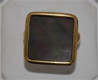 14kt Gold & Abalone Ring Sz 10