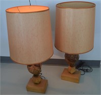 Post WWII Pearl Harbour Souvenir Table Lamps