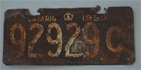 1950 Ontario License Plate