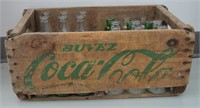 Vintage Wooden Coca-Cola Crate w/ Bottles
