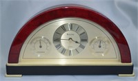 Bulova Mantel Clock Hygro & Thermometer