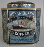 Vintage Ocean Queen Coffee Tin