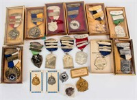 Lot Vintage Rifle Revolver Shooting Awards Medals
