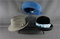 Scrolled Metal Countertop Hat Display + 3 Hats
