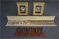 4 Western Cowboy Wall Mount Decorator Items
