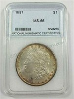 1897 Morgan MS-66 Silver $1 Dollar Coin