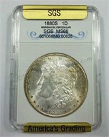 1880-S Morgan MS-66 Silver $1 Dollar Coin