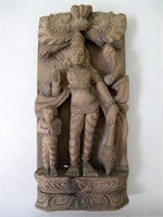 Early carved Hindu wood panel