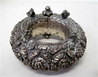 Antique Indian ceremonial white metal bangle