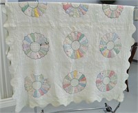 Antique Quilt Hand Sewn - Grandmothers Fan