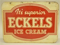 Double Sided ECKELS Ice Cream Advertising Sign