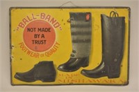 Embossed BALL BRAND Shoes Advertising Sign