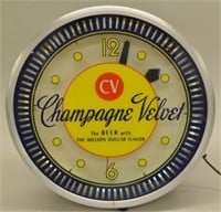 18" Champagne Velvet Beer Neon Spinner Clock