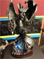 Black dragon with LED globe