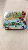 Vintage outdoor themed tin