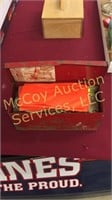 Early reflector kit with orange vest in metal box