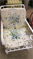 Spring steel chair with padded cushions