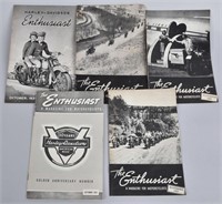 5- 1930s-50s HARLEY DAVIDSON ENTHUSIAST MAGAZINES