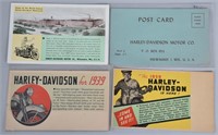 4- EARLY HARLEY DAVIDSON POST CARDS