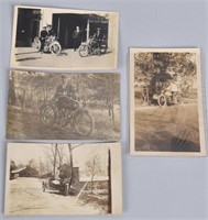 4- EARLY MOTORCYCLE POST CARDS