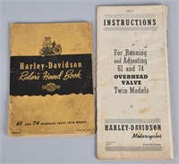 1940s HARLEY DAVIDSON RIDERS HAND BOOK & MORE