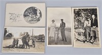 4- EARLY MOTORCYCLE POSTCARDS