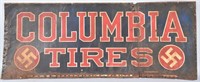 COLUMBIA TIRES TIN "SWASTIKA" SIGN