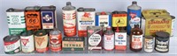 LARGE LOT OF VINTAGE OIL CANS & MORE