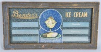 BENDERS ICE CREAM FRAMED SIGN