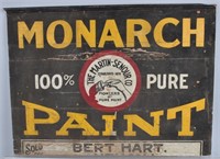 EARLY MONARCH PAINT WOODEN SIGN