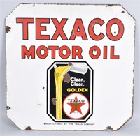 TEXACO GOLDEN MOTOR OIL DS PORCELAIN SIGN