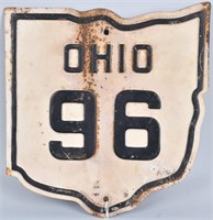 OHIO 96 TIN DIECUT ROAD SIGN