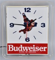 VINTAGE BUDWEISER BUD MAN LIGHTED CLOCK