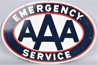 AAA EMERGENCY SERVICE DS PORCELAIN SIGN